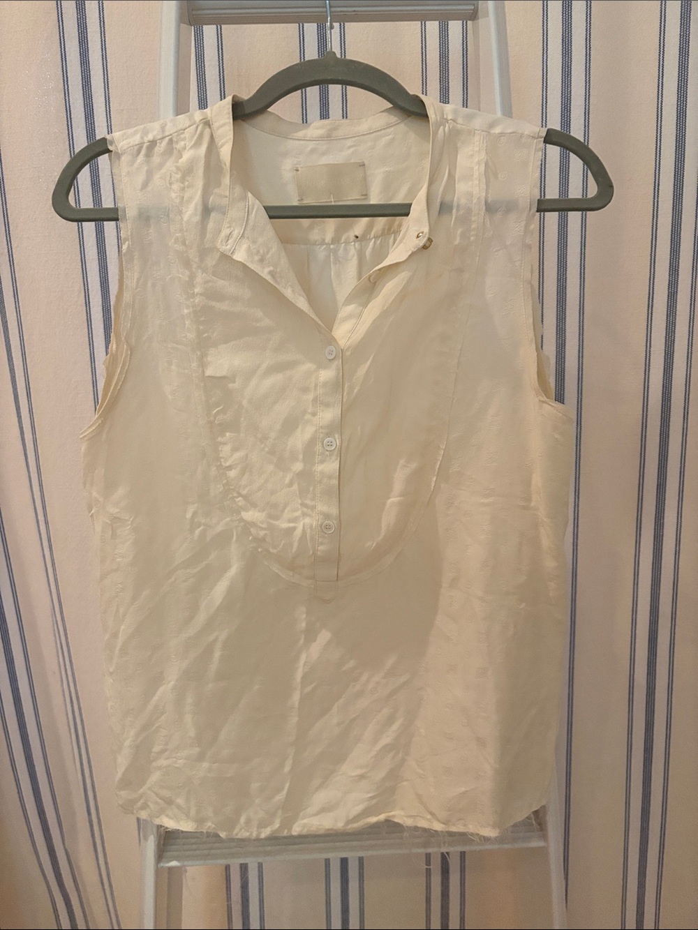 Zadig & Voltaire Cream Sleeveless Button-Down Blouse